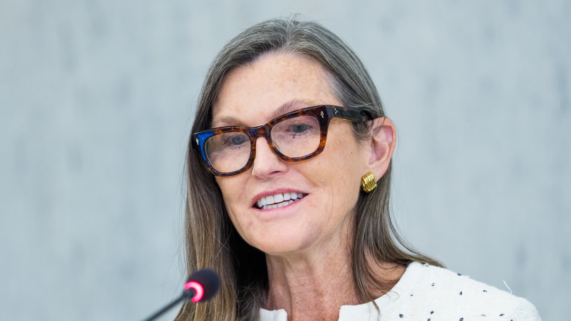 Cathie Wood flags market correction risk but rejects AI bubble fears