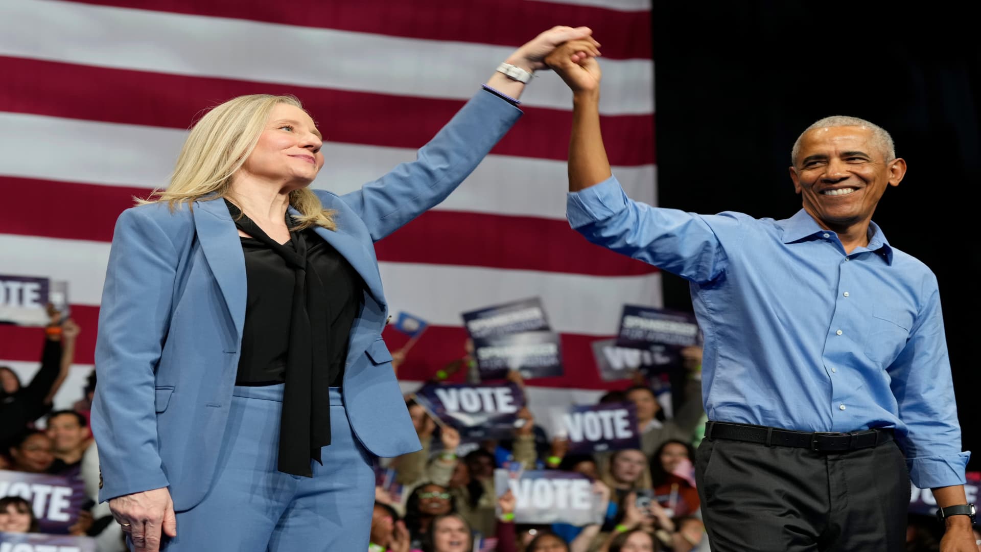 Obama rallies Virginia New Jersey before election day